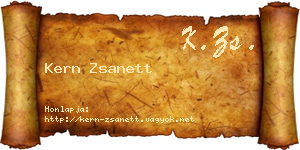 Kern Zsanett névjegykártya